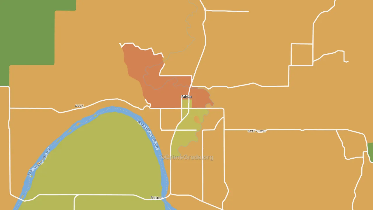 74637, OK Map of Drug-Related Crime Rates