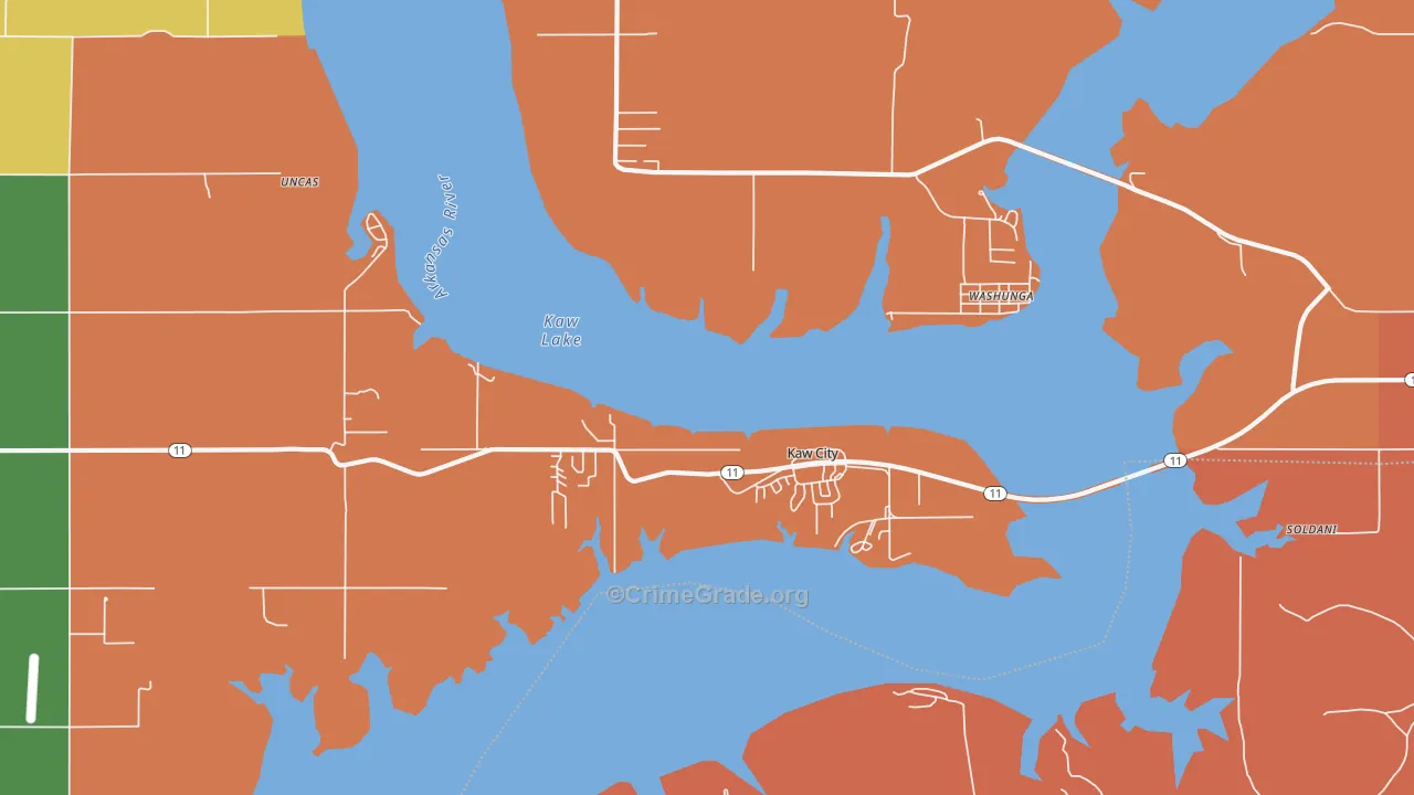 74641, OK Map of Drug-Related Crime Rates
