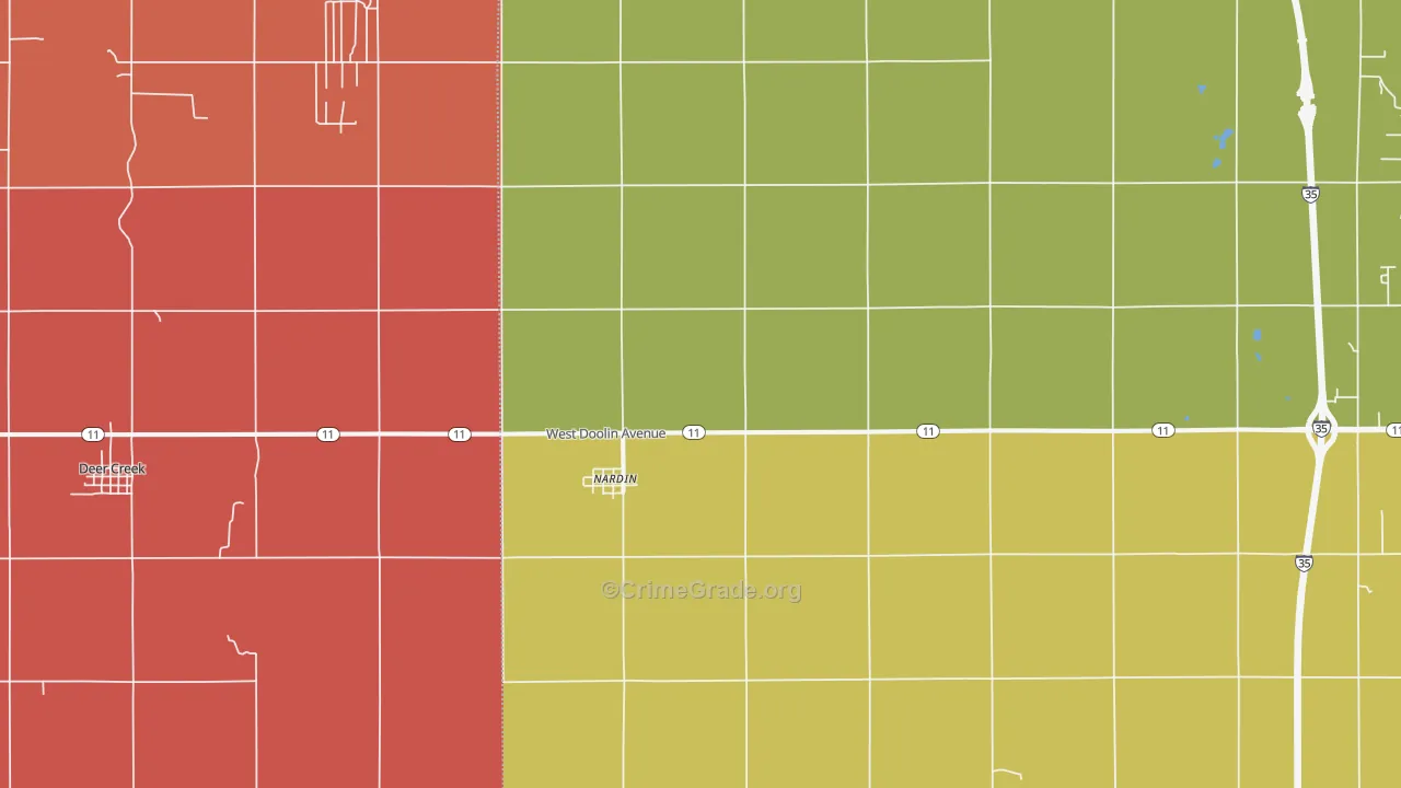 74646, OK Map of Drug-Related Crime Rates