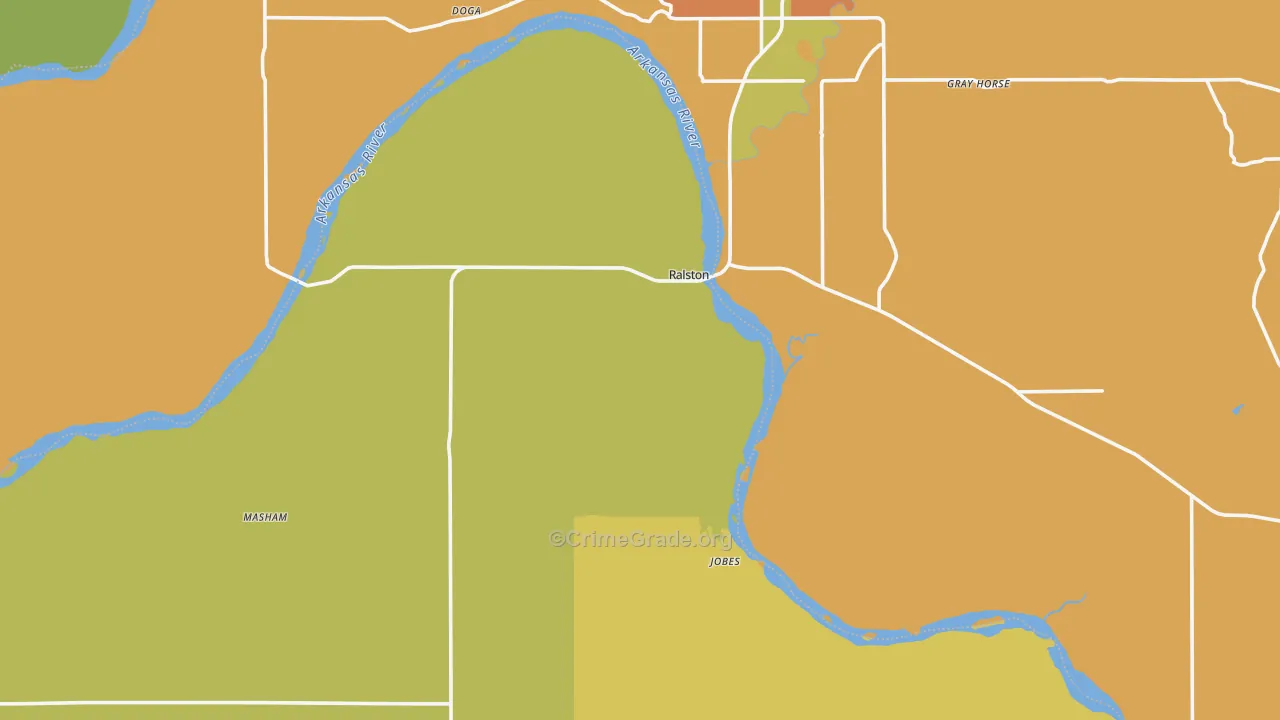 74650, OK Map of Drug-Related Crime Rates