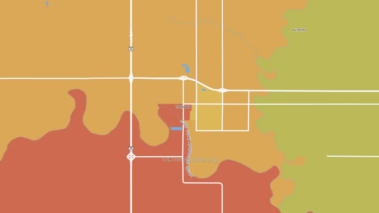 74653, OK Map of Drug-Related Crime Rates