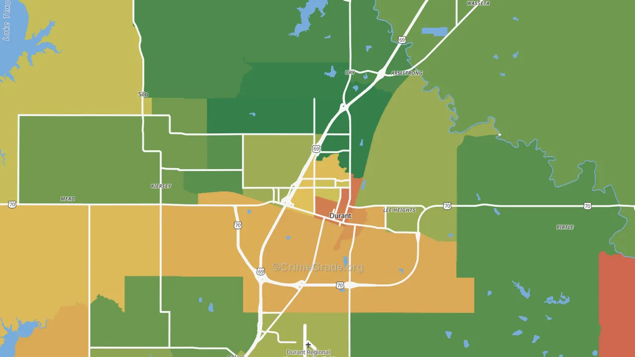 74701, OK Map of Drug-Related Crime Rates