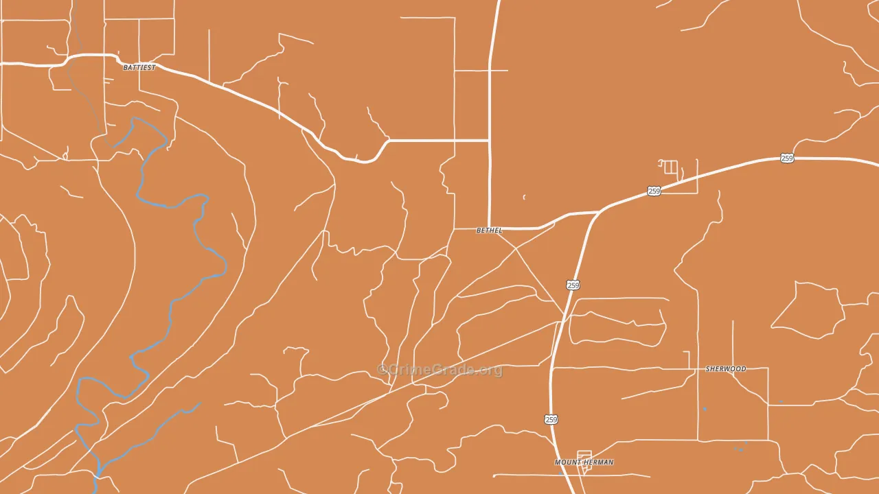 74724, OK Map of Drug-Related Crime Rates