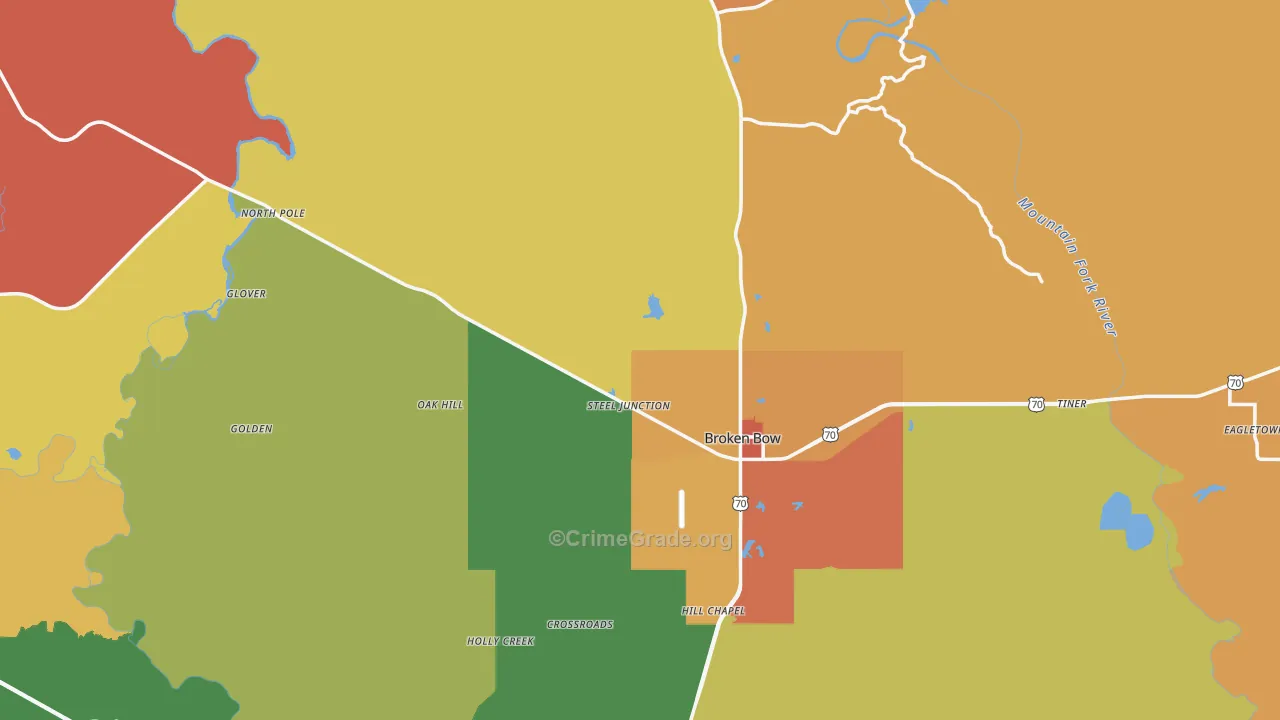74728, OK Map of Drug-Related Crime Rates