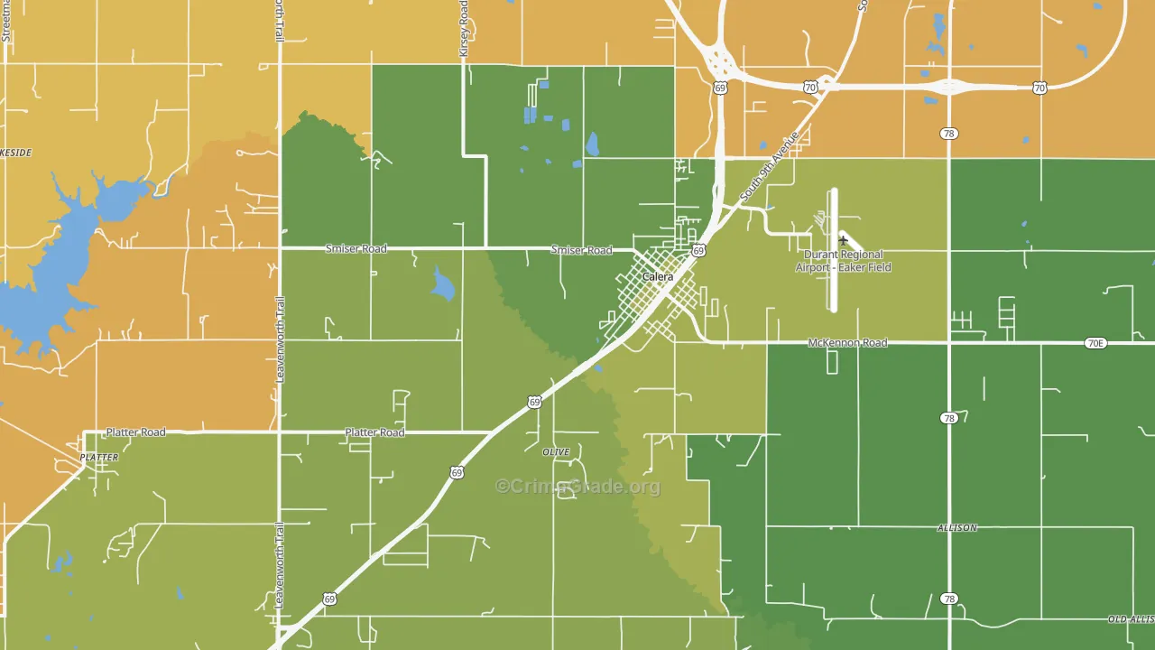 74730, OK Map of Drug-Related Crime Rates
