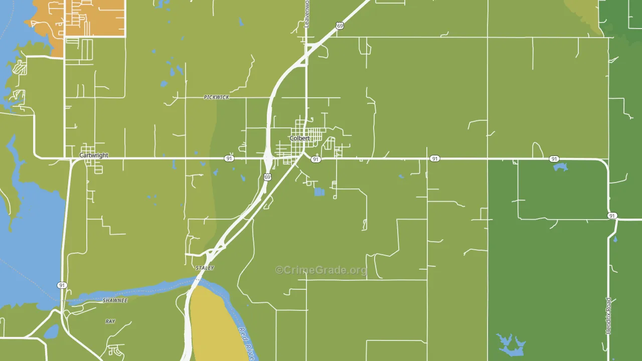 74733, OK Map of Drug-Related Crime Rates