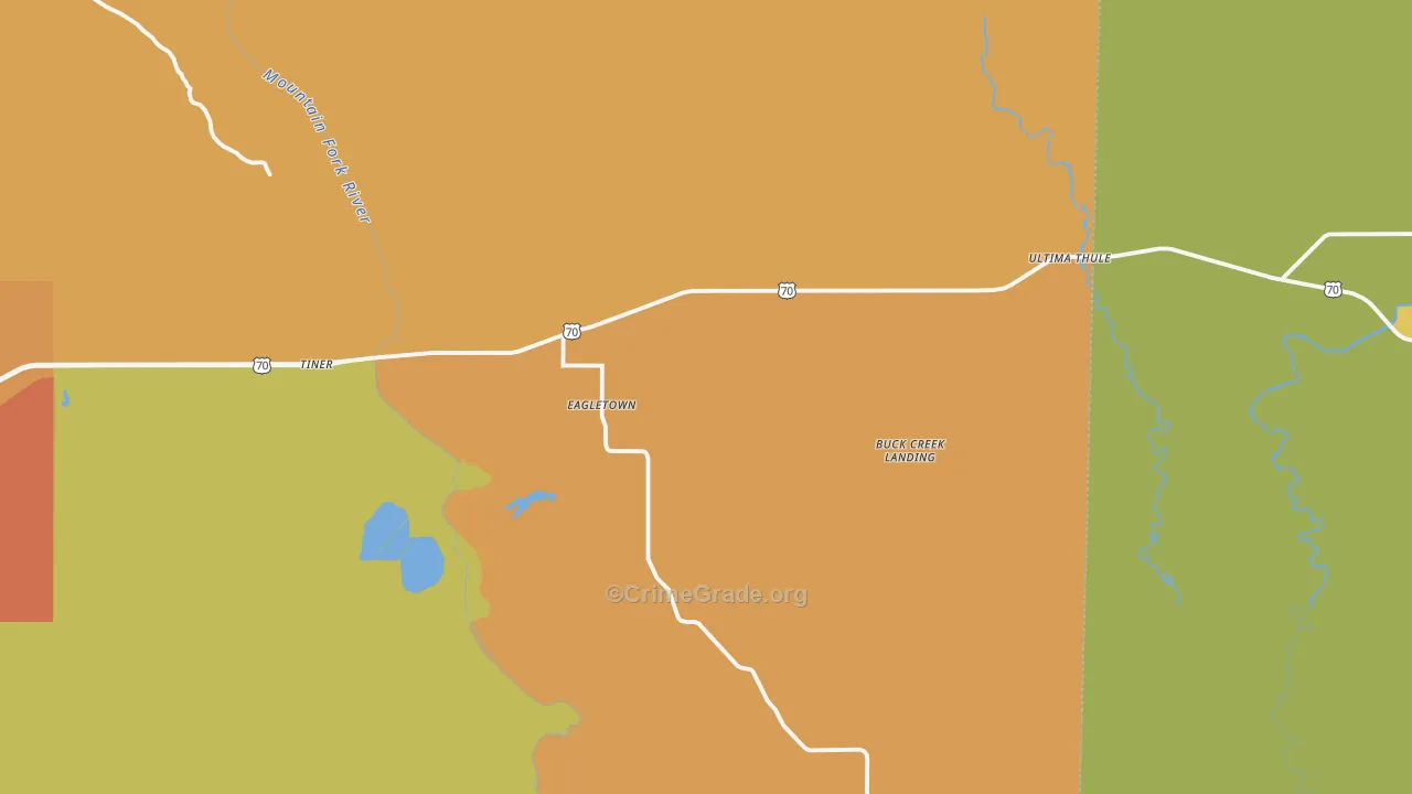 74734, OK Map of Drug-Related Crime Rates