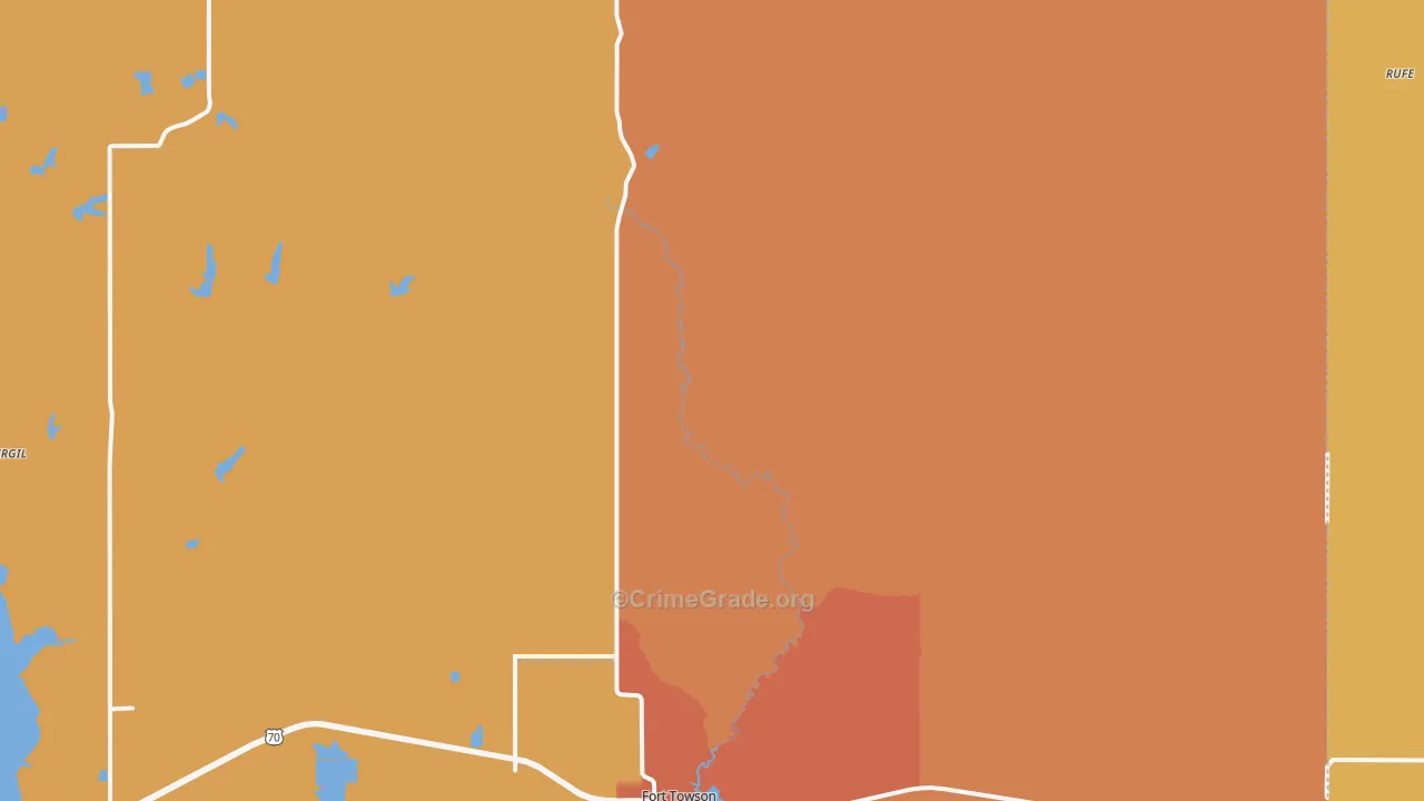 74735, OK Map of Drug-Related Crime Rates