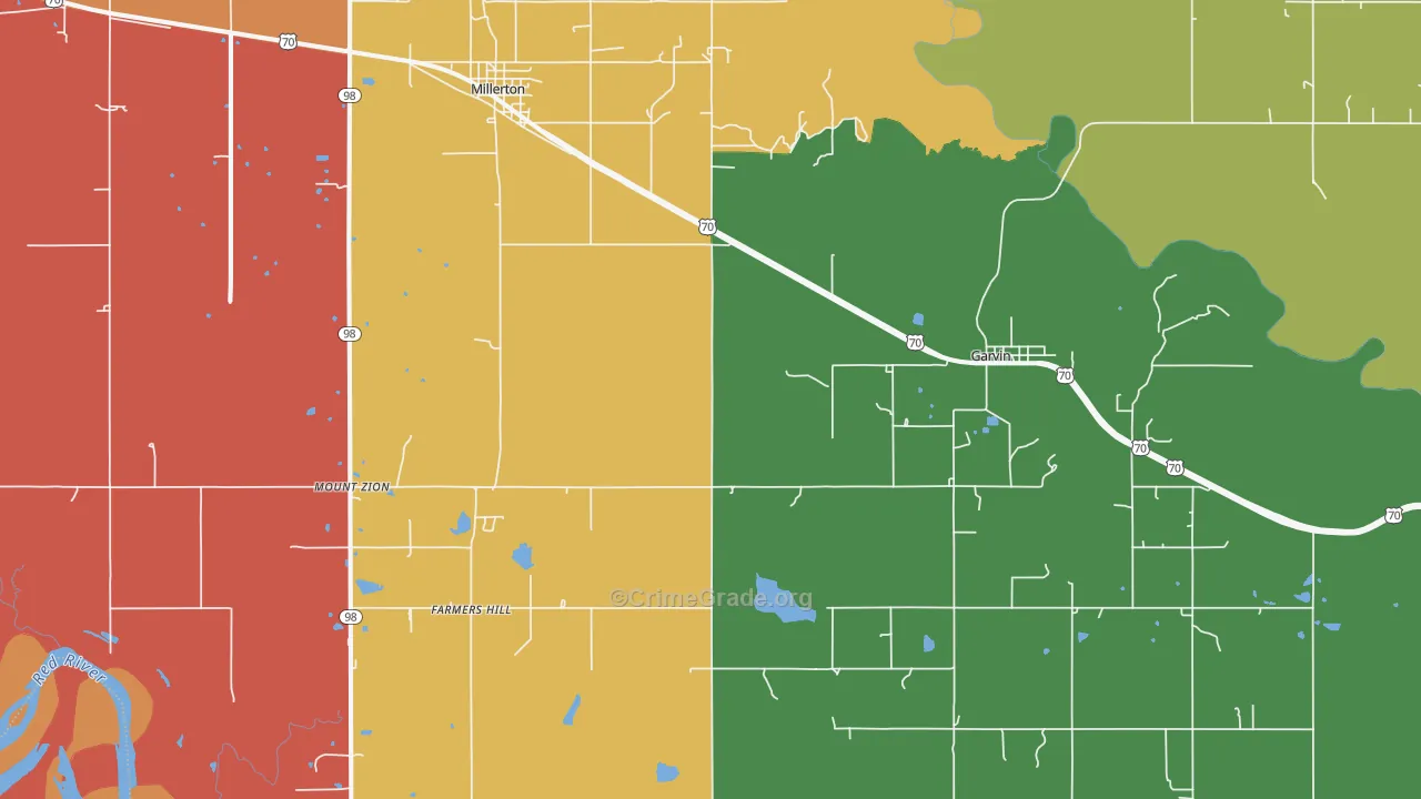 74736, OK Map of Drug-Related Crime Rates