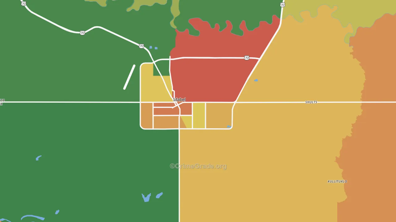 74745, OK Map of Drug-Related Crime Rates