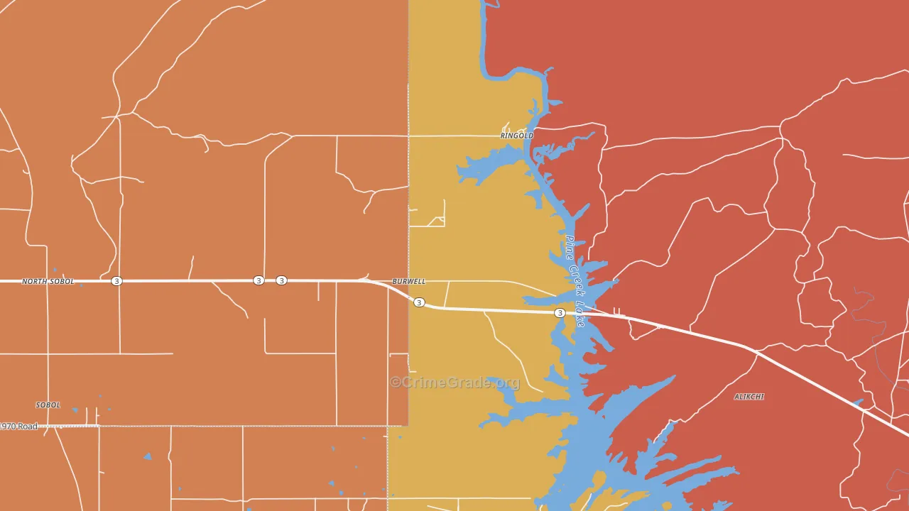 74754, OK Map of Drug-Related Crime Rates