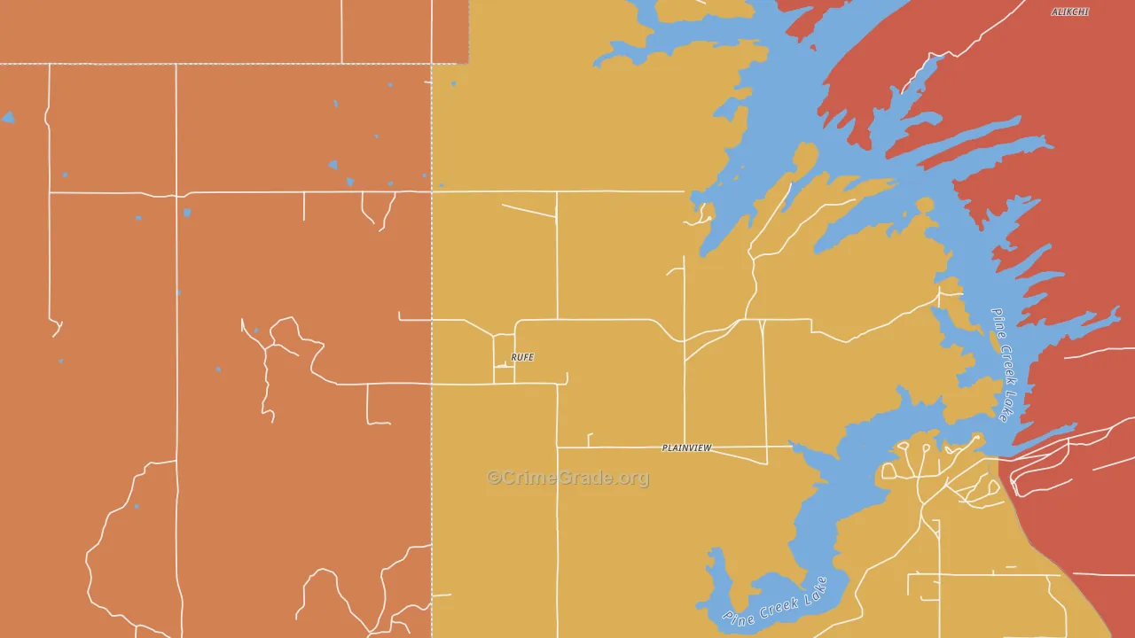 74755, OK Map of Drug-Related Crime Rates