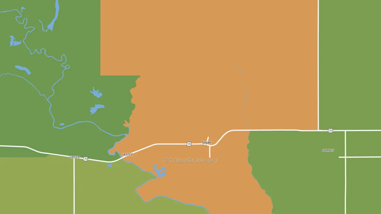 74759, OK Map of Drug-Related Crime Rates
