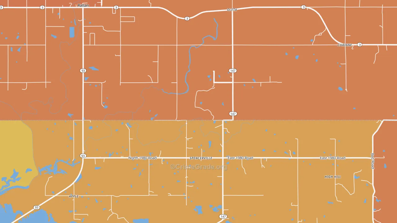 74760, OK Map of Drug-Related Crime Rates
