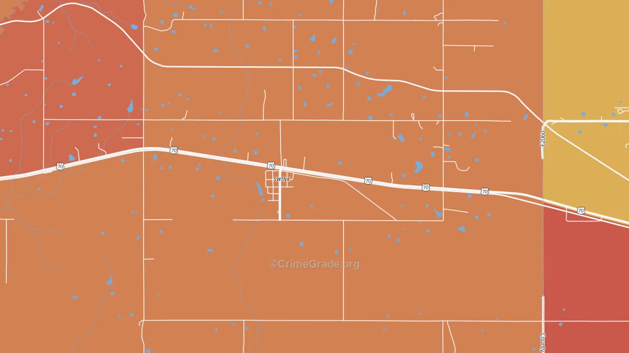 74761, OK Map of Drug-Related Crime Rates