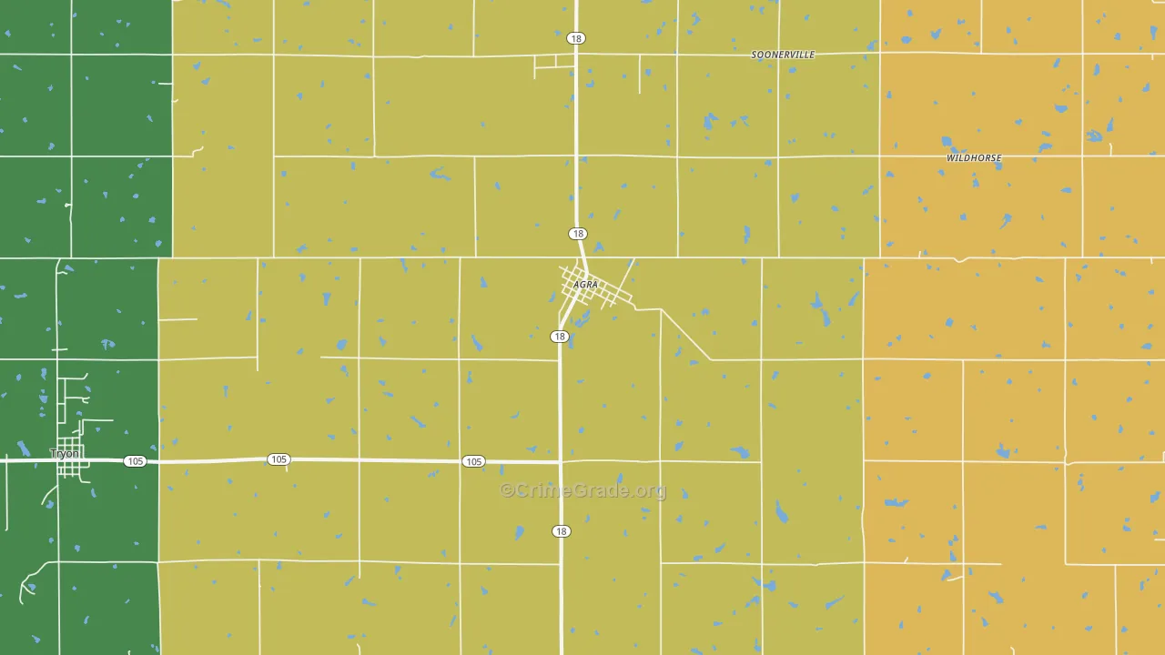 74824, OK Map of Drug-Related Crime Rates