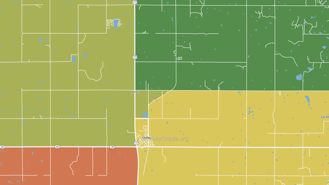 74826, OK Map of Drug-Related Crime Rates