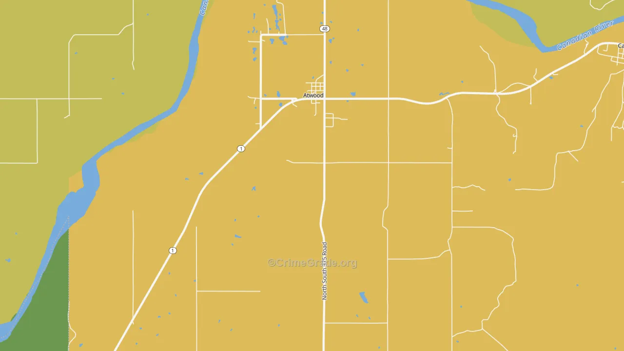 74827, OK Map of Drug-Related Crime Rates