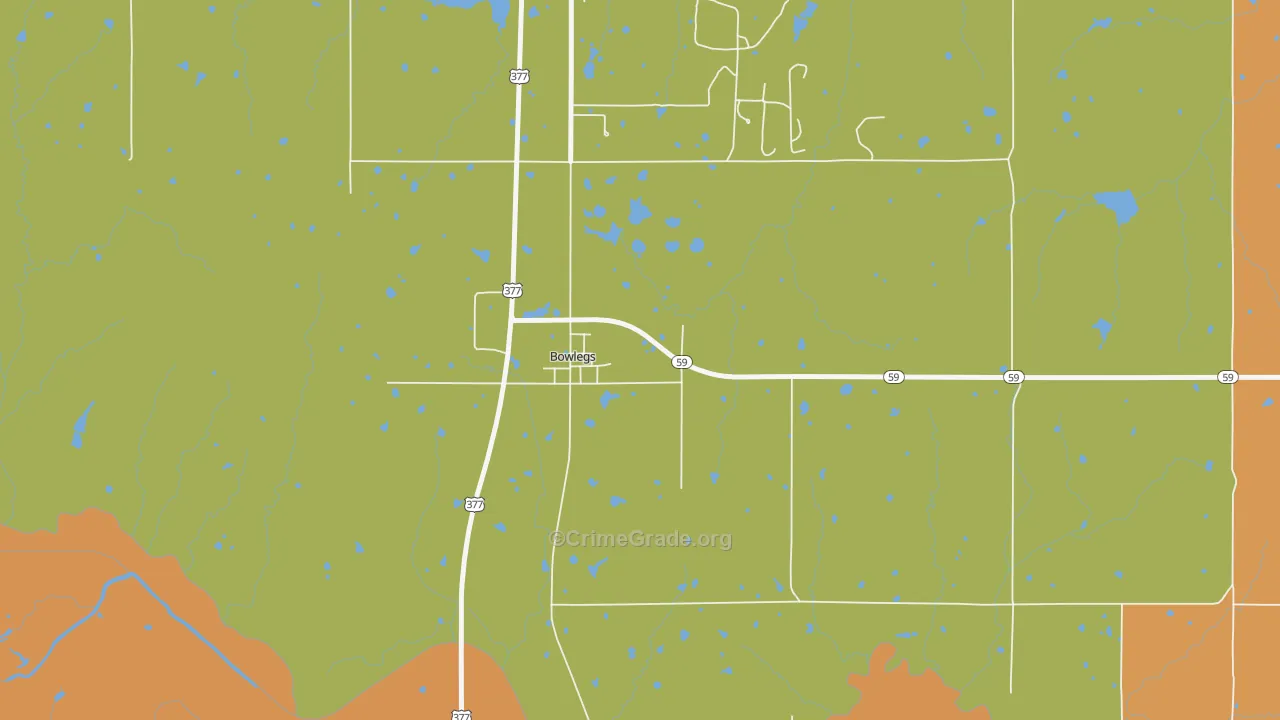 74830, OK Map of Drug-Related Crime Rates