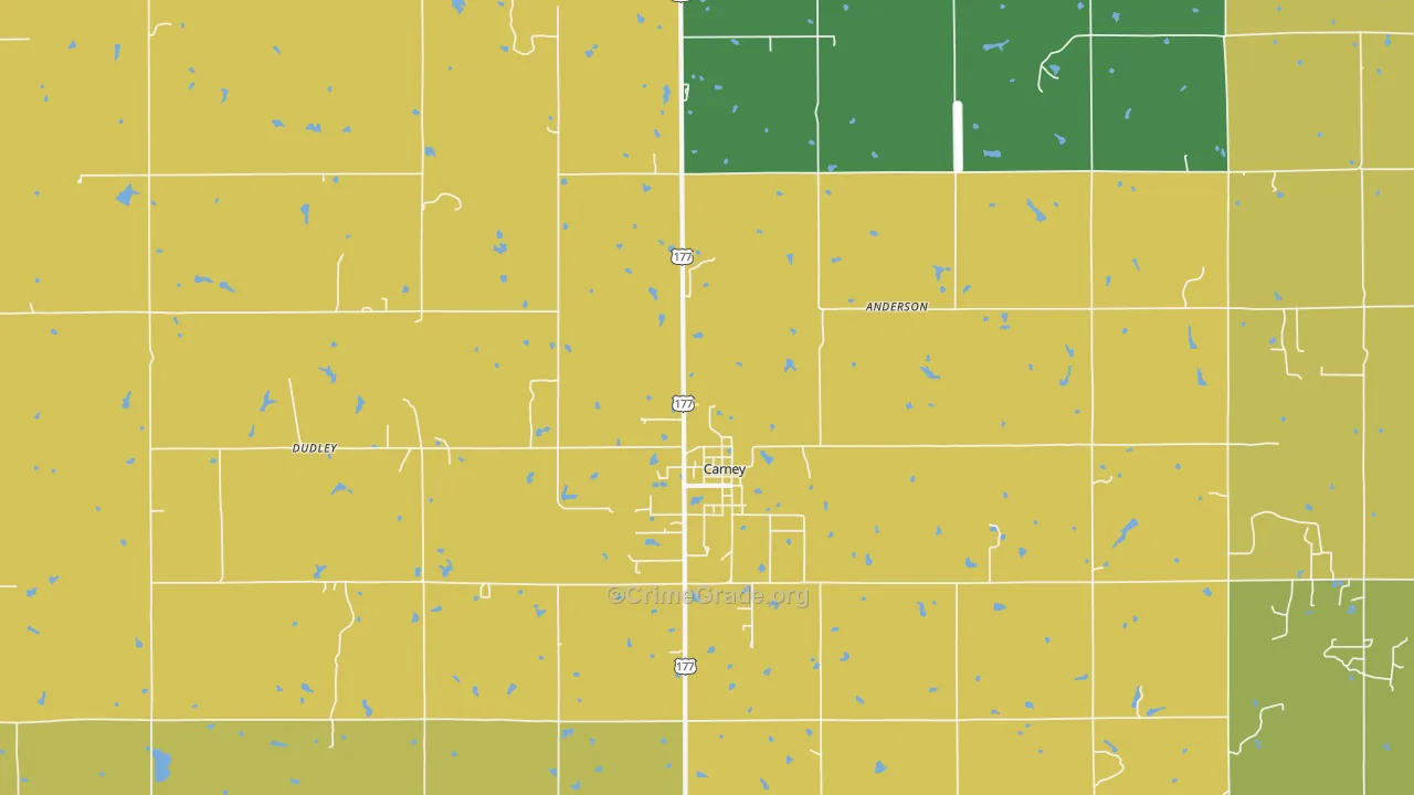 74832, OK Map of Drug-Related Crime Rates