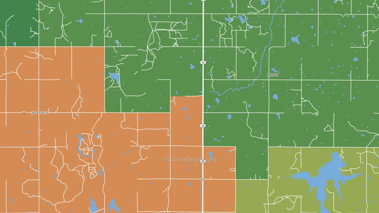 74833, OK Map of Drug-Related Crime Rates