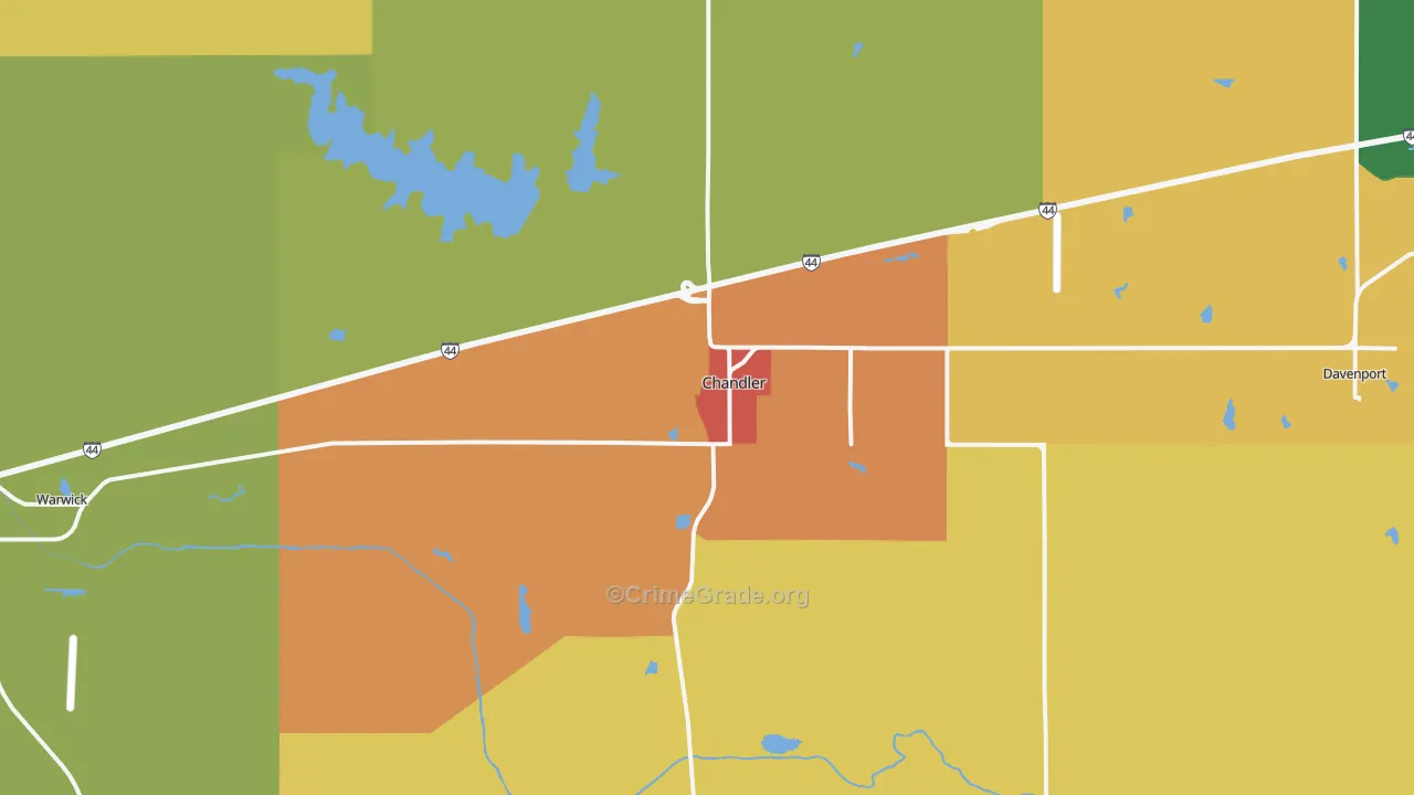 74834, OK Map of Drug-Related Crime Rates