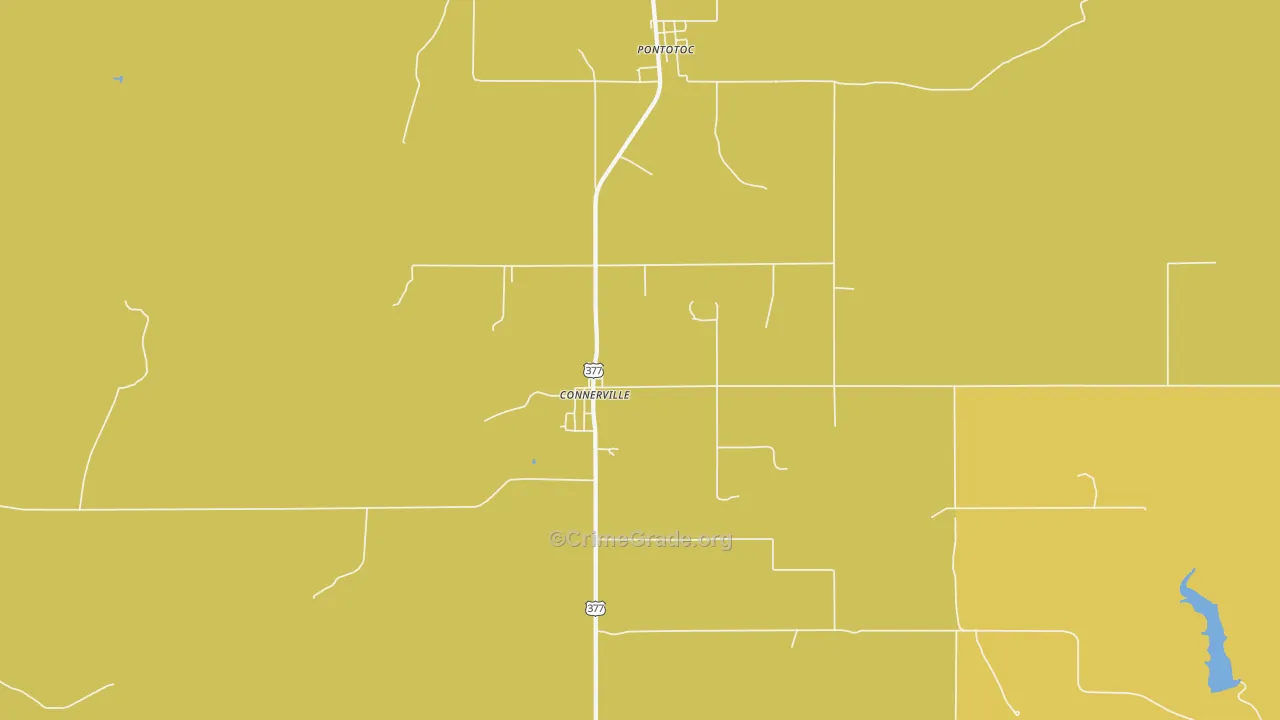 74836, OK Map of Drug-Related Crime Rates