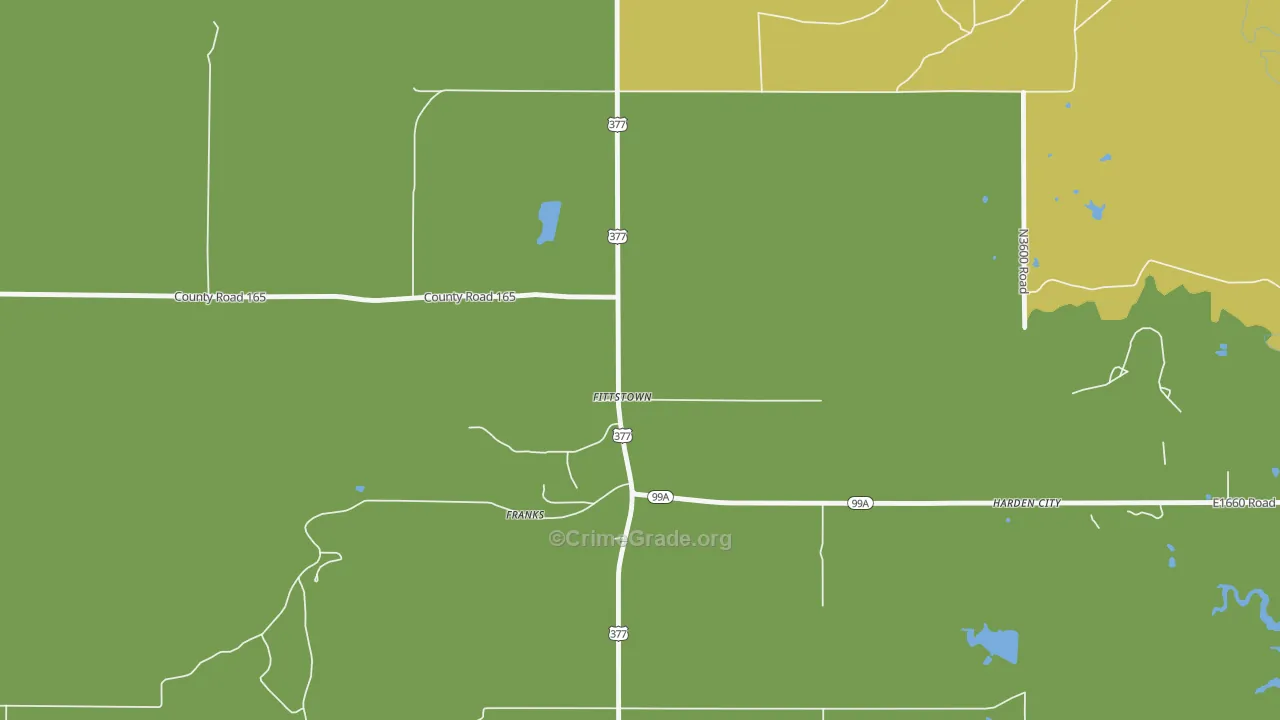 74842, OK Map of Drug-Related Crime Rates