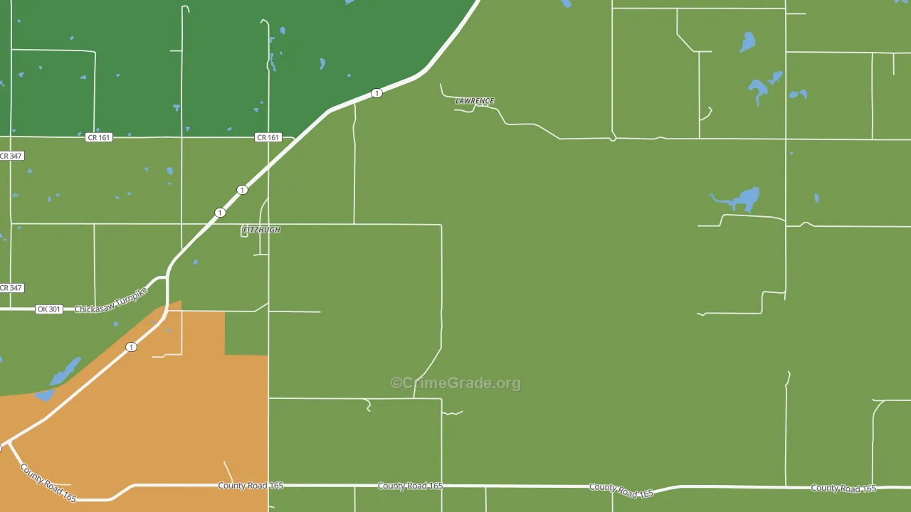 74843, OK Map of Drug-Related Crime Rates