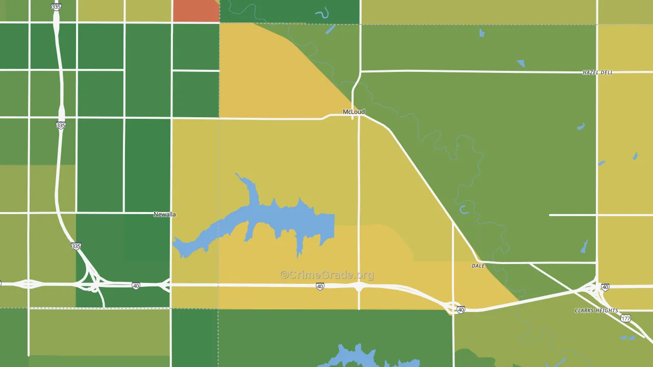 74851, OK Map of Drug-Related Crime Rates
