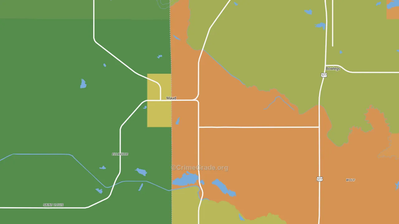 74854, OK Map of Drug-Related Crime Rates
