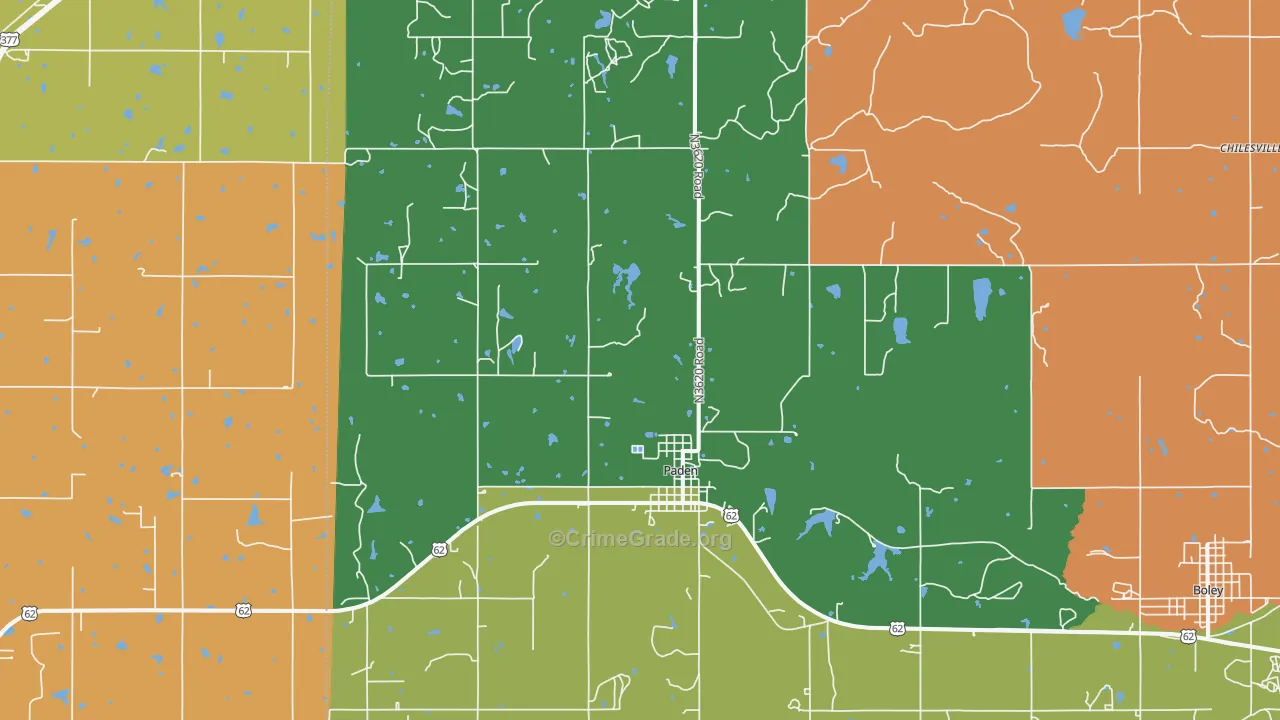 74860, OK Map of Drug-Related Crime Rates