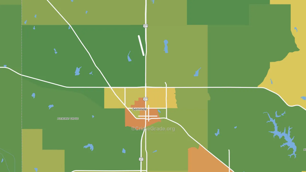 74868, OK Map of Drug-Related Crime Rates