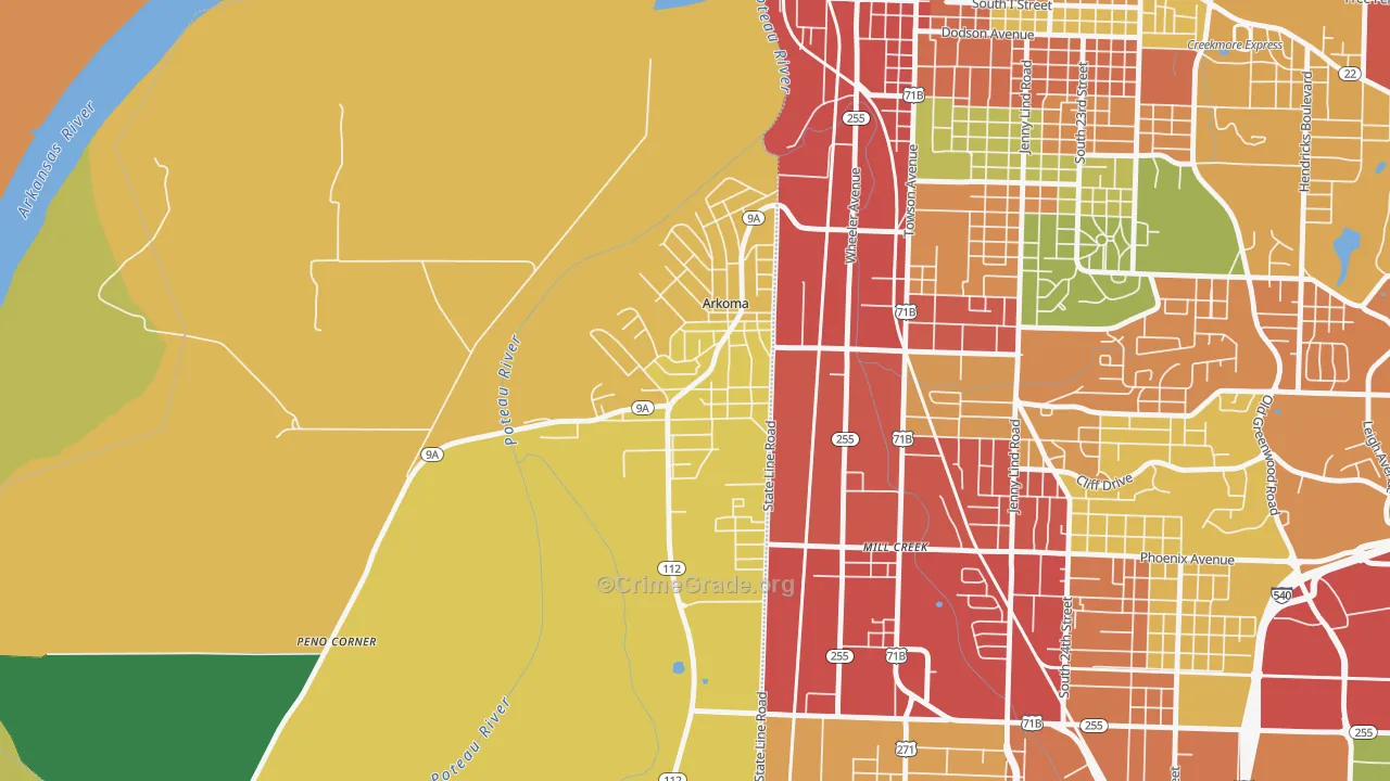 74901, OK Map of Drug-Related Crime Rates