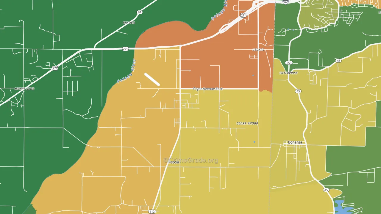 74902, OK Map of Drug-Related Crime Rates