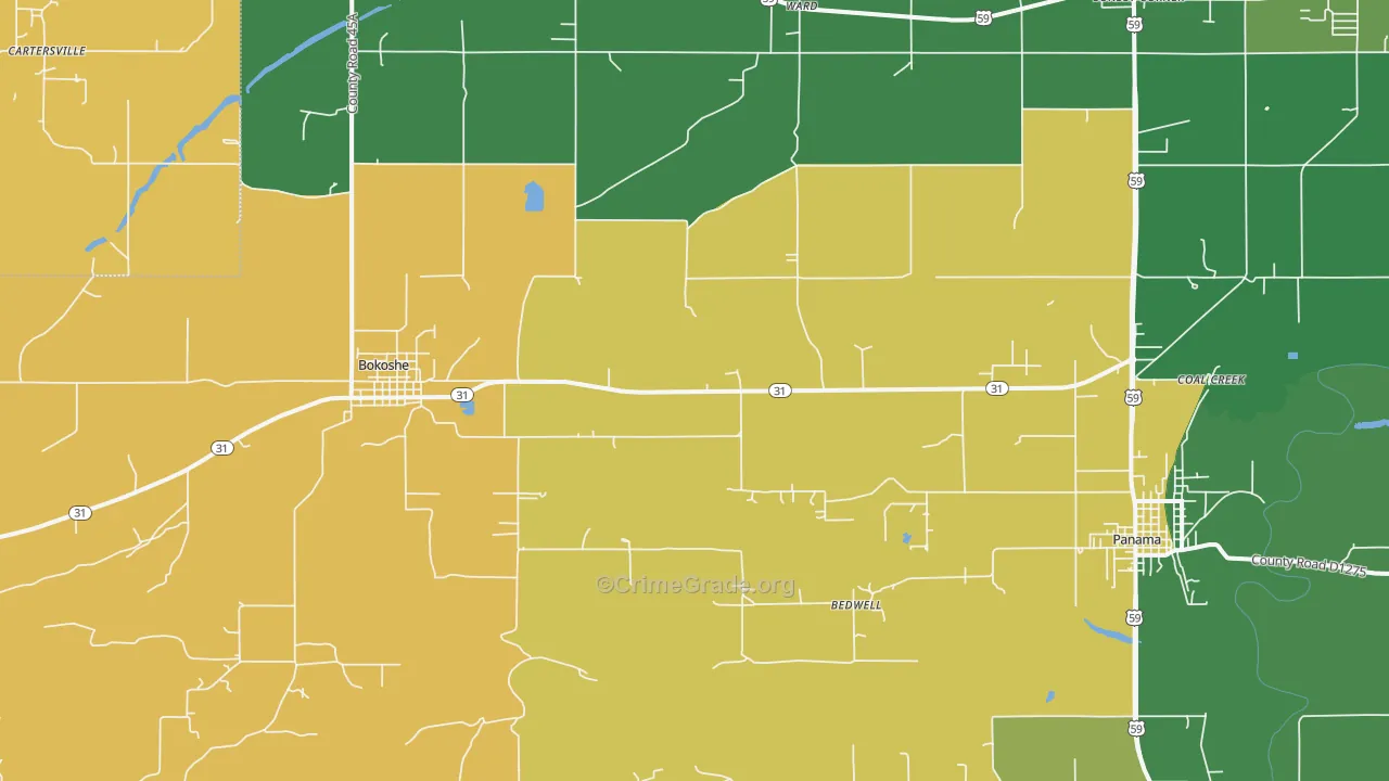 74930, OK Map of Drug-Related Crime Rates