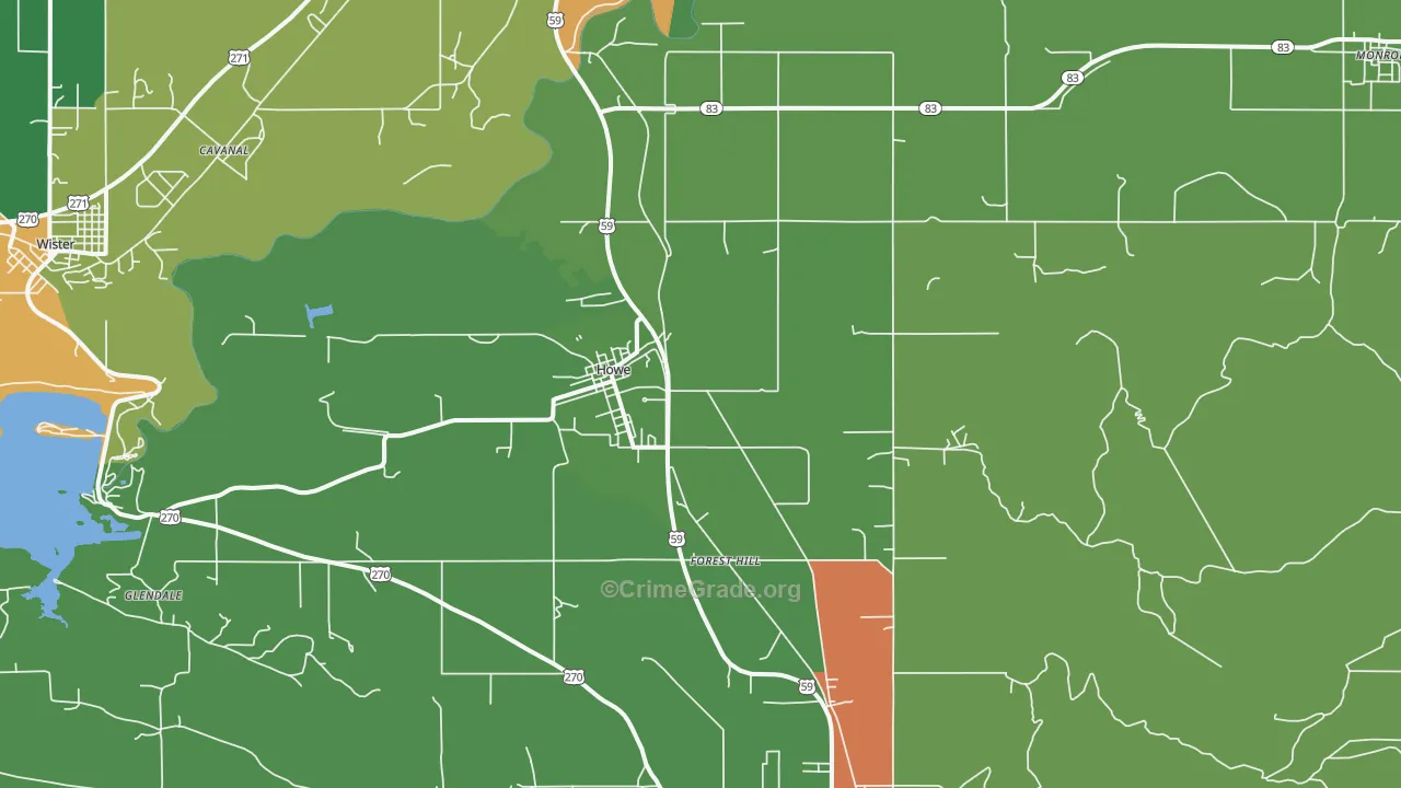 74940, OK Map of Drug-Related Crime Rates