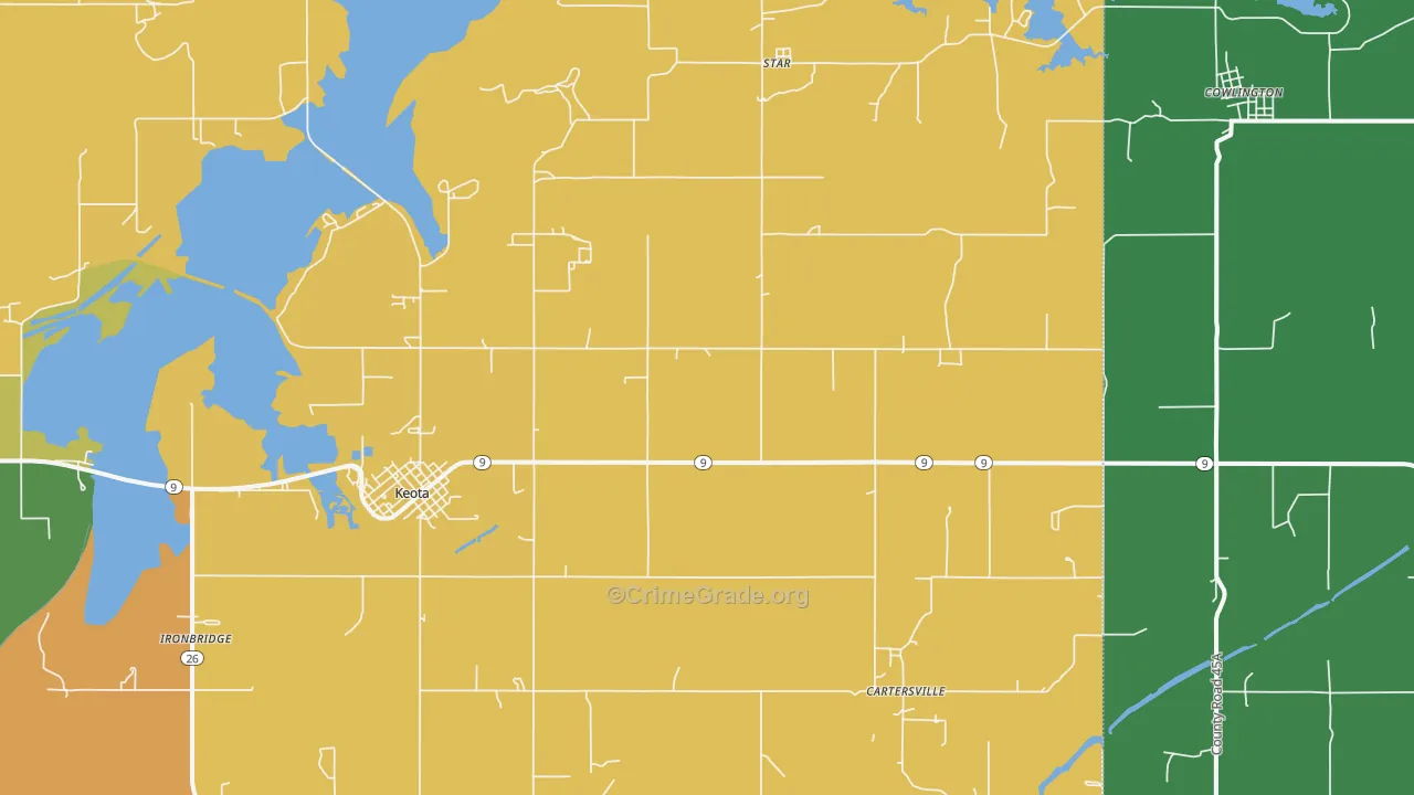74941, OK Map of Drug-Related Crime Rates