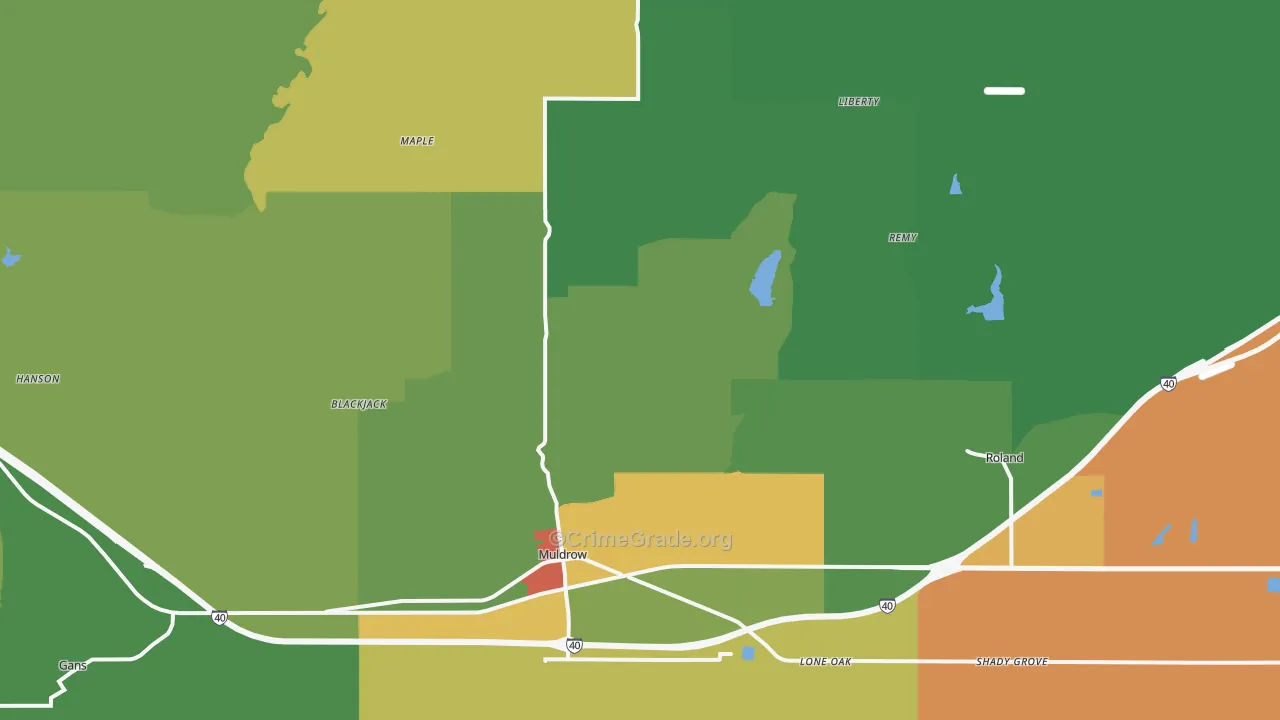 74948, OK Map of Drug-Related Crime Rates