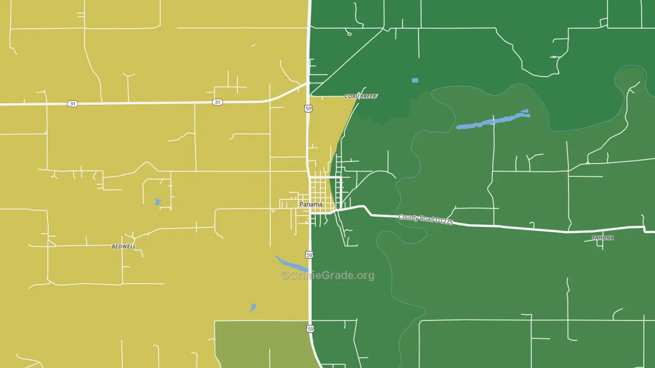 74951, OK Map of Drug-Related Crime Rates