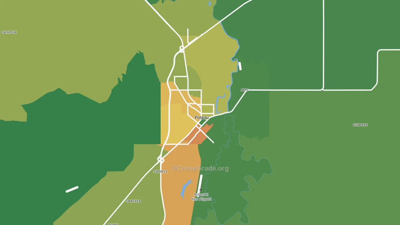 74953, OK Map of Drug-Related Crime Rates