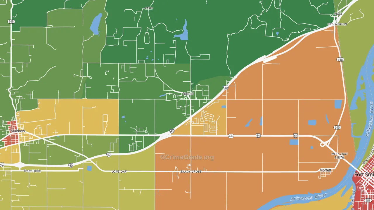 74954, OK Map of Drug-Related Crime Rates