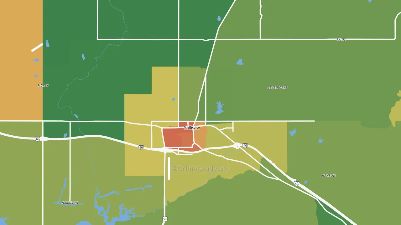 74955, OK Map of Drug-Related Crime Rates