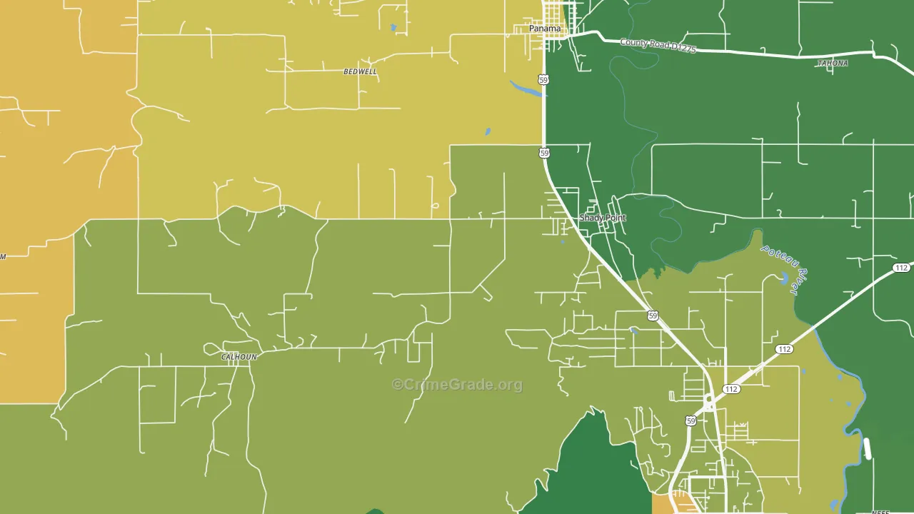 74956, OK Map of Drug-Related Crime Rates