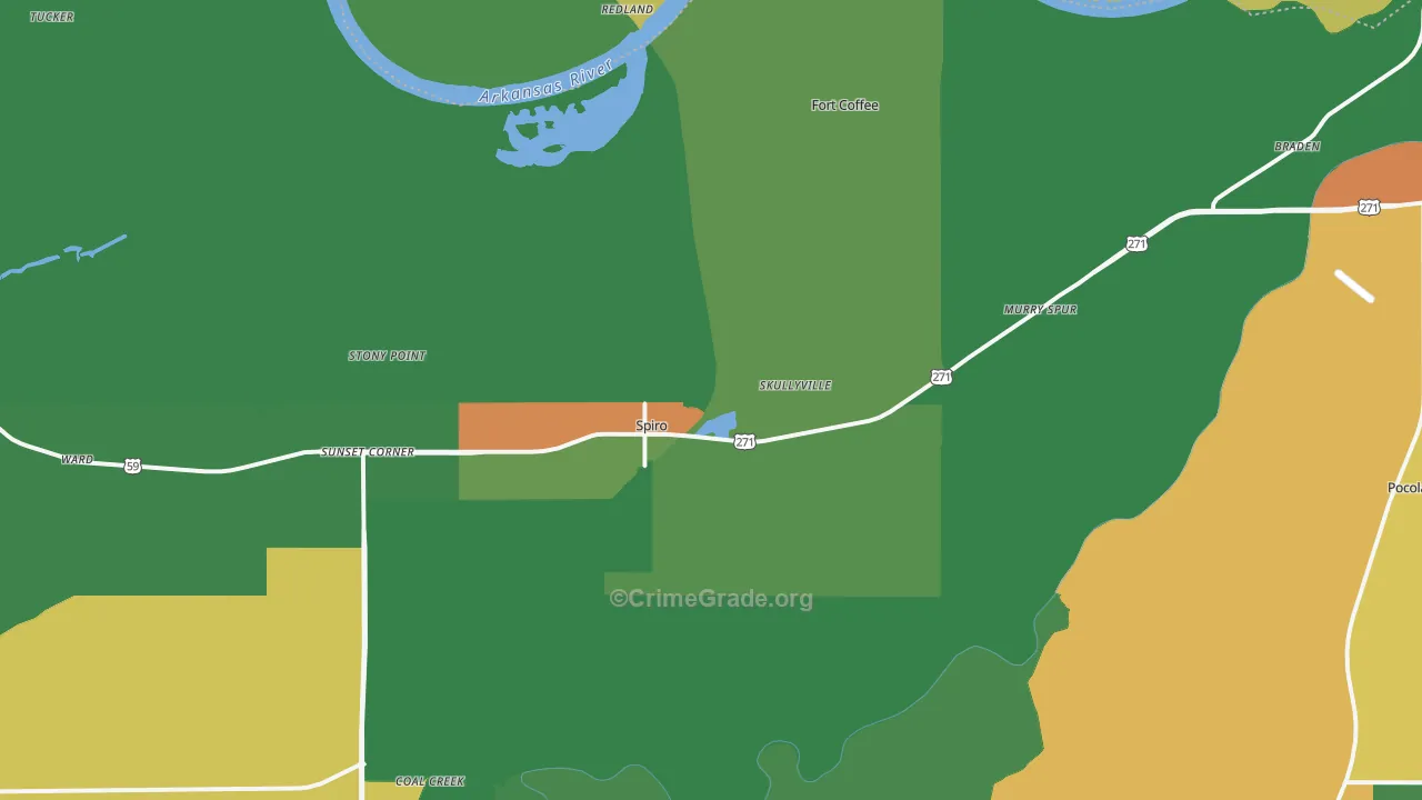 74959, OK Map of Drug-Related Crime Rates