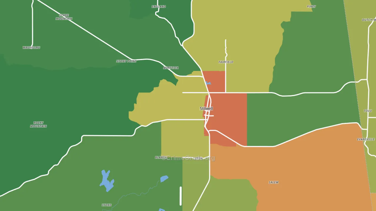 74960, OK Map of Drug-Related Crime Rates