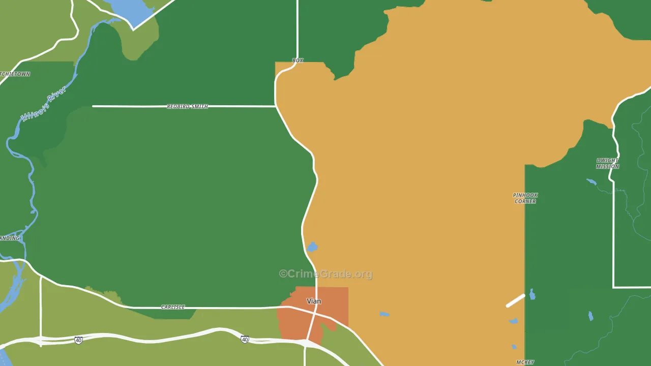 74962, OK Map of Drug-Related Crime Rates