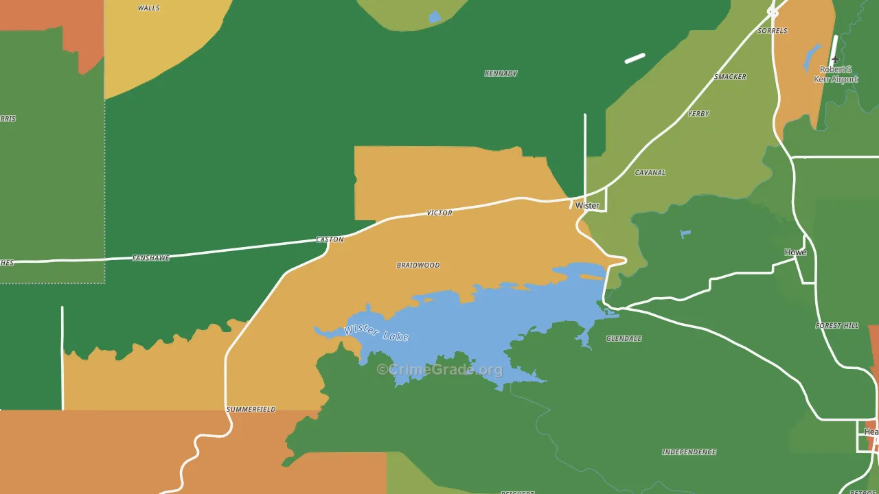 74966, OK Map of Drug-Related Crime Rates
