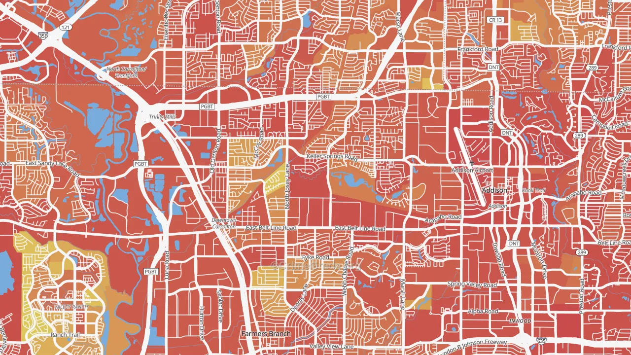75006, TX Map of Drug-Related Crime Rates