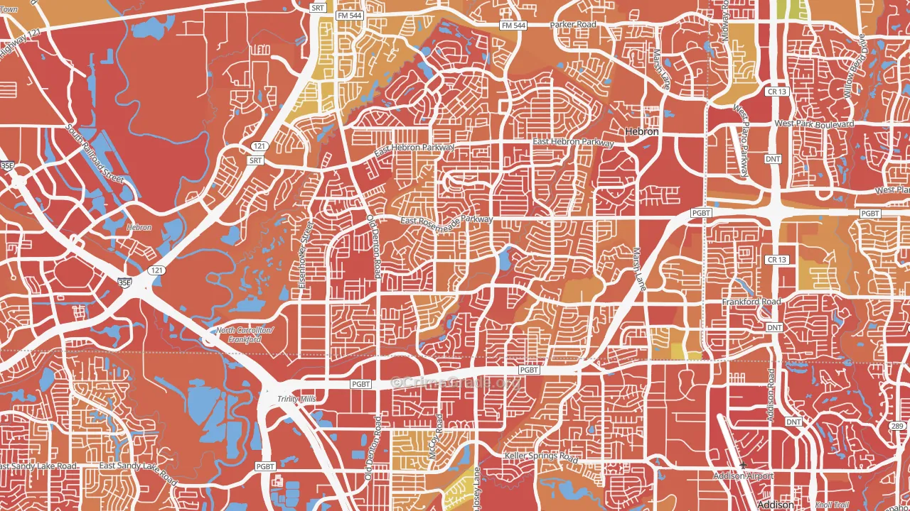 75007, TX Map of Drug-Related Crime Rates